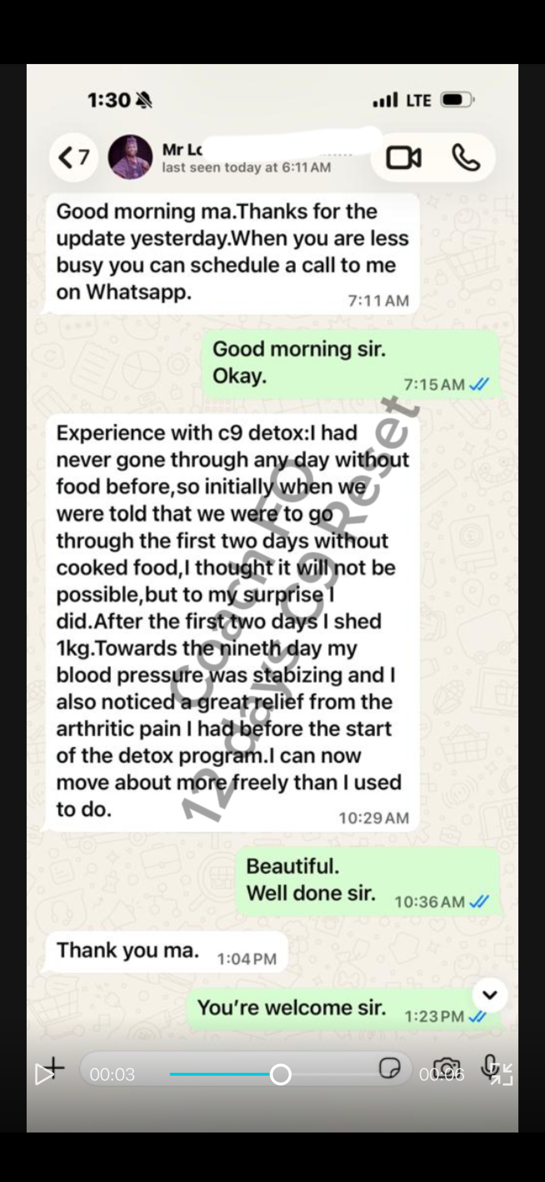 WhatsApp testimonial screenshot 1